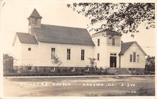 J51/ Lansing Illinois RPPC Postcard c1930s Wesley M.E. Church 92 picture