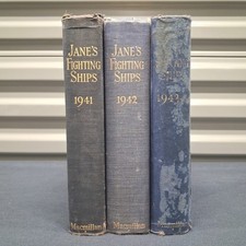 Janes Fighting Ships WW2 1941 1942 1943-44 Hardcover Book Lot Naval Reference picture