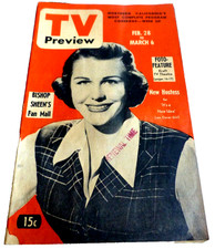 VINTAGE MAGAZINE TV PREVIEW KRON TV4 KPIX5 KGO TV7 Feb 28 1953 SF BAY AREA MAP picture