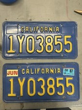 1960-1970 CALIFORNIA License Plate Matching PAIR -  picture