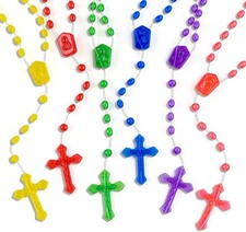 120 Pcs Plastic Rosary 17 Inch Bulk Rosaries Prayer Plastic Rosary Beads picture