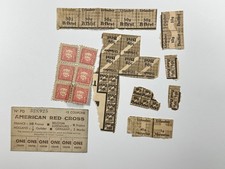 WWII American Red Cross POW Coupon Card + German Ration Stamps Lot picture