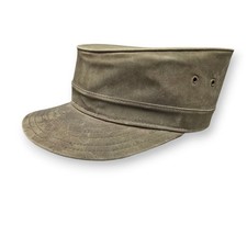 Vintage 1950s/60s US Army Ridgeway Field Cap Olive Drab Cotton Canvas Jump Up picture