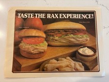 Vintage RAX TASTE THE RAX EXPERIENCE Turkey Paper Placemat RARE picture