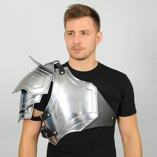 Men's Medieval Knight Steel Breastplate Cuirass Pauldron Armor LARP Cosplay picture