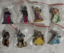 Disney Villains PRINCESS MALIFICENT HADES QUEEN OF HEARTS ETC  Pins lot of 8 picture