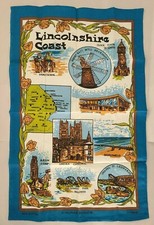 Vintage English Tea Towel Lincolnshire Coast Tower of London Paper Shopping Bag picture