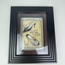 Vtg French Boutique Pictures Couture Parlor Shadowbox Arden Shoe 8x 10” picture