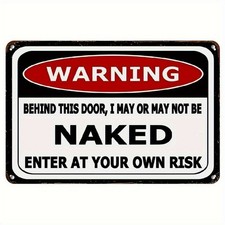 Humorous Warning - style Metal Sign, 8×12 Inches, 2D Flat. Ideal Tin Metal Signs picture