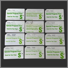 Lot Of 12x Used Green Student MetroCard Collectibles. picture