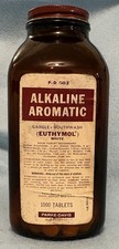 Vintage Parke-Davis Alkaline Aromatic Euthymol Pharmacy Amber Glass picture