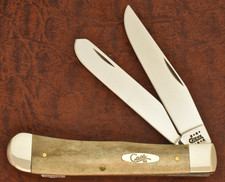 SUPER RARE CASE XX USA GIRAFFE BONE FULL SIZE TRAPPER KNIFE 2001 EX254 SS (36680 picture