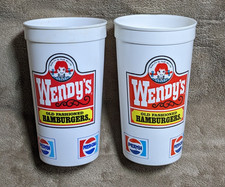 RARE Vintage Wendy's 32 oz Pepsi Drink Cup Large Size 1990's Fast Food picture