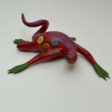 Jacobo Maria Angeles Lizard Alebrije Oaxacan Copal Wood 1995 Mexico Vintage picture