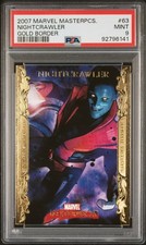 2007 Marvel Masterpieces #63 Nightcrawler Gold Border PSA 9 MINT picture