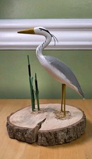OOAK Hand Carved & Painted Great Blue Heron Decoy - Dale Phillips  picture