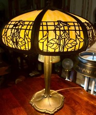 1910's Slag Glass Lamp Empire Lamp Co. 