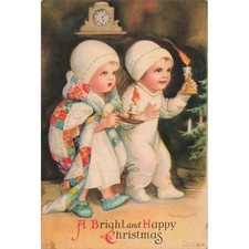 Christmas Postcard Ellen Clapsaddle Children Candles Wolf & Co NY Divided Back picture