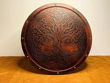 Wooden Viking Shield | Tree of Life Handmade Shield Best Gift picture