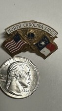 1968 Lions Club North Carolina Tar Heels Collectible Trading Flag Pin MD-31 picture