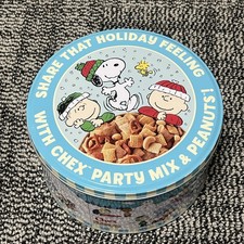 Peanuts Chex Party Mix Tin Christmas 2024 Snoopy Charlie Cereal 8