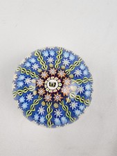 Vintage Perthshire Butterfly Millefiori PAPERWEIGHT glass dome Mosaic look picture
