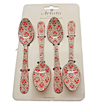 Artistic Accents Set of 4 Floral Cocktail Spoons New picture