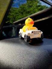 NEW Color 🚙 White 4x4 Rig Rubber Duck driver, Duck a Jeep. picture