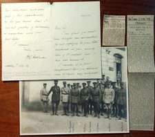 Lt Gen. Sir Herbert Campbell Holman (1869-1949) Signed Letter & WW1 Photo w/King picture
