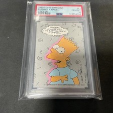 1990 Topps The Simpsons #21 Fun Has A Name… Sticker Psa 10 picture