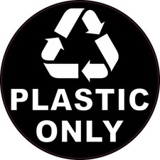 StickerTalk Plastic Only Recycling Vinyl Sticker 5x5 inch picture