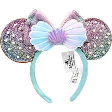 Disney.Parks Rare The Little Mermaid Ariel Pearl Seashell Minnie Ears Headband picture