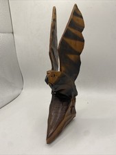 Vintage Wooden Eagle Sculpture Bird of Prey Figurine Decor picture