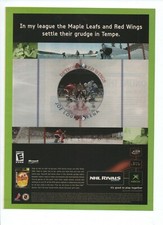 NHL Rivals 2004 XBOX Hockey Video Game Promo Print AD Maple Leafs Red Wings picture