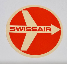 Vintage 1953-1979 Swissair Luggage Label Sticker Airlines Aviation NOS picture