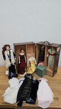 Franklin Mint Titanic (2) Rose Dolls w/ Trunk, Wardrobe, Dresses, Safe, Stands picture