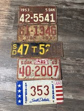 5 South Dakota license plates-1932, 1937, 1953, 1963, 1994 Disabled Veteran picture