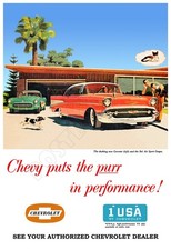 1957 Chevy Bel Air Advertising Poster - Beautiful Vintage-Style Art picture
