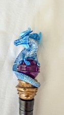 MagiQuest interactive magic wand/Blue Dragon topper, RETIRED, Tested & Flashes picture