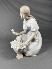 Vintage 1970’s Lladro Retired Figurine- Girl With Tulips Basket # 4720, Matte picture