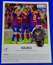 2012 SEIKO SPORTURA WRISTWATCH ORIGINAL PRINT AD SEIKO SUPPORTS FC BARCELONA picture