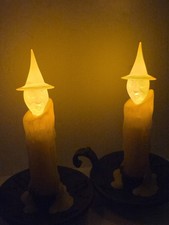 2006 Halloween Hallmark ( Set of 2 )Haunted  Candles Working See Photos Video picture