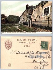 Havana Cuba Moat of Cabaña Fortress Foso de los Laureles Postcard Posted 1900s picture