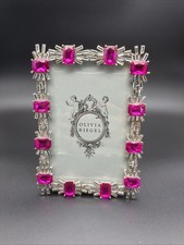 Olivia Riegel Hamilton Ruby Crystal Picture Frame 4x6 Silver-Tone Jeweled picture