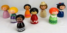 Vintage Avon Small World Cologne Perfume Bottles Lot of 8 Girls Figurines picture