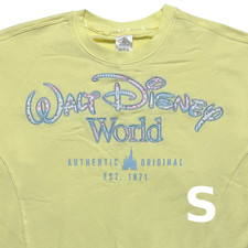 Disney Parks Walt Disney World Sweatshirt SMALL Yellow Patchwork picture