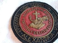 FINAL PRICE Vintage Episcopal High School Alexandria VA Bullion blazer patch picture