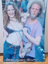 Hippy Couple Mardi Gras Boob Showing 4 x 6” Photo Signed Mark James Powers JB4F picture