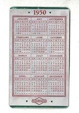Vintage 1950 Briggs & Straton Motors Pocket Calendar #99 picture