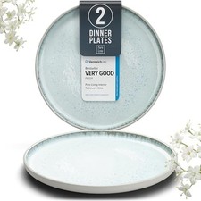 Stoneware Dinner Plate Set for 2, 10.6